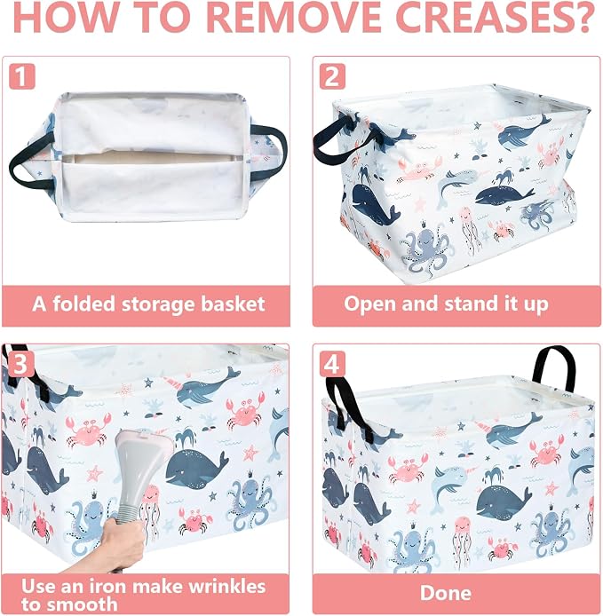 MAIZMZ Baby Storage Basket Cute Gifts Basket Toys Organizer Waterproof Kids Hamper Nursery Bins Women Storage Cube for Home/Dorm/Kitchen/Pet/Office/Closet/Shelf/Room Decor - Image 7