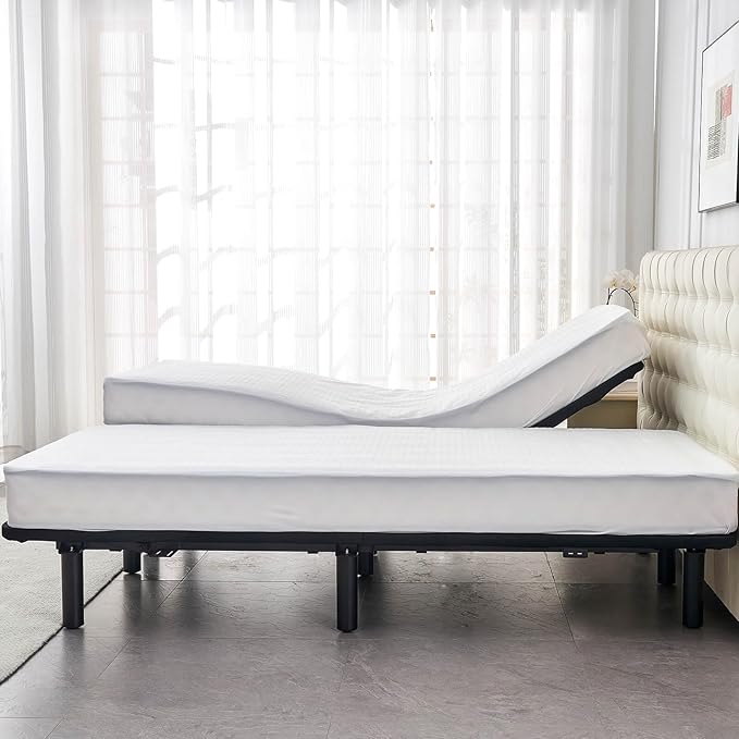 Bamboo Viscose Cooling Split King Mattress Protector for Adjustable Bed Waterproof Soft Breathable Fitted Matress Cover Pad