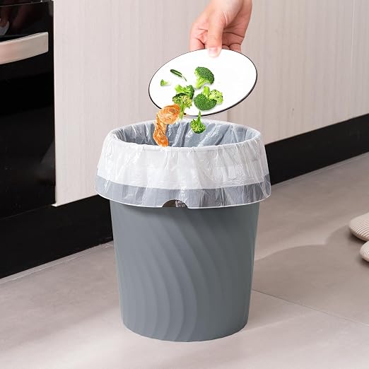 YGJT Small Trash Can, 3 Pack 1.8 Gallons Bathroom Trash Can Waste Basket, Round Garbage Can, Plastic Trash Bin for Kitchen, Dorm, Bedroom, Office, Living Room, Study, Compact Spaces(Grey) - Image 4