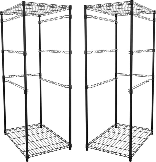SafeRacks 2 Pack 5-Tier Steel Tote Rack - Maximize Space, Declutter, Organization, NSF Certified, Bin Storage for Garage, Pantry, Kitchen, Workspace, 5 Shelves, 31″ x 23″ x 68″, Black by SafeRacks