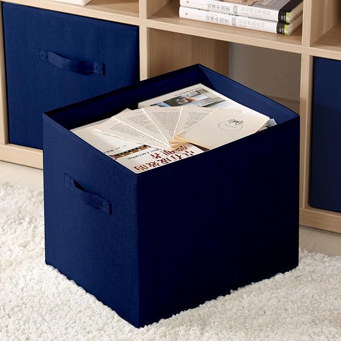 EBIGIC Collapsible Storage Cubes,Cube Storage Organizer 10.5 * 10.5 * 11inch，For home and office Collapsible Closet Shelf Organizers, Drawer Organizers(Blue) - Image 5