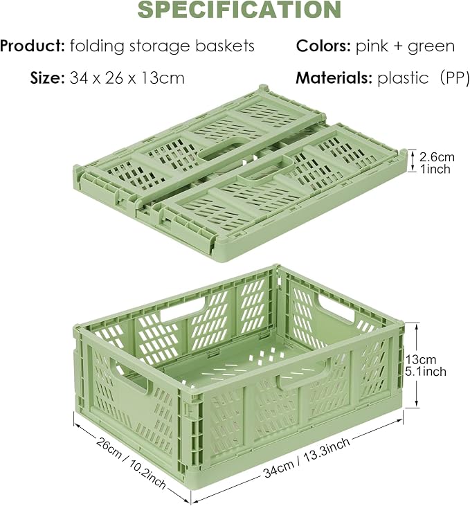 Plastic Drawer Organizer 4-Pack Collapsible Storage Boxes Crate Stackable Folding Basket Closet Containers Toy Organiser for Home Office Bedroom Kitchen Pull Out Under Bed- Colorful - Image 5