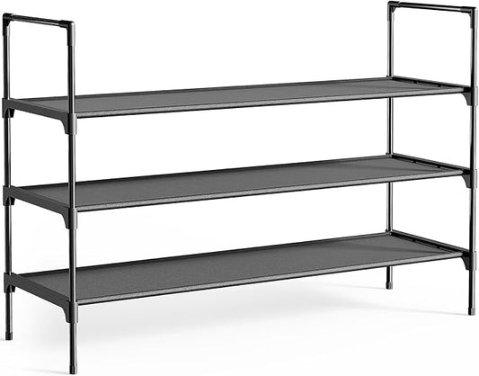 Kitsure Shoe Rack - 3-Tier Shoe Organizer, Shoe Rack for Closet, Entryway, Bedroom, Easy- Assembly Storage Shelf with Side Handles, 36.2" Wide - 3 Tiers, Black by Kitsure