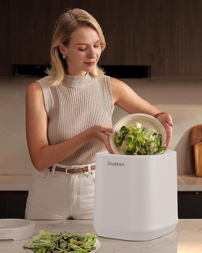 4L Electric Composter for Kitchen, Smart Countertop Compost Bin, Odorless | Low Noise | Auto-Cleaning | Turn Food Waste into Fertilizer, Indoor Food Waste Compost Machine, White - Image 6