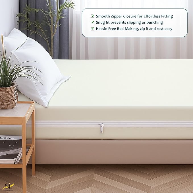 Mattress Protector Bunk Size 42" x 80" 100% Waterproof Zippered Cover, 6 Inch Deep, Six-Sided Encasement, Perfect for Campers, Motorhomes & Travel Trailers (Ivory)