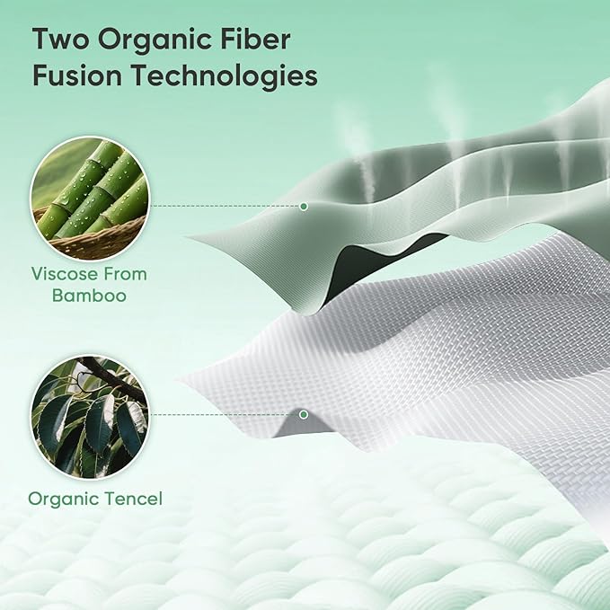 Luxury Organic Tencel & Viscose from Bamboo Cooling Sheet Set,Silky Soft Lyocell Sheets with Deep Pocket, Hypoallergenic & Breathable Bedding with Pillowcases (Sea Glass, California King)