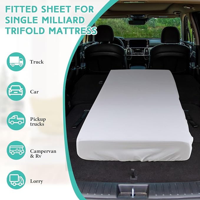 2-3 Inch Mattress Topper Cover (Only Cover) Memory Foam Protector Microfiber Memory Foam for Latex Mattress Topper Gel RV(Twin 75 x 38 Inch,White)