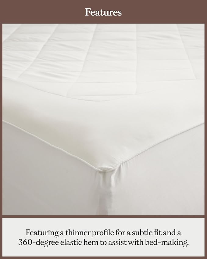Cozy Earth Twin Size Mattress Pad - 100% Viscose from Bamboo Cooling Mattress Cover - Lightweight Temperature Regulating Bed Pad with 360-Degree Elastic Hem - Fits Mattresses up to 20”