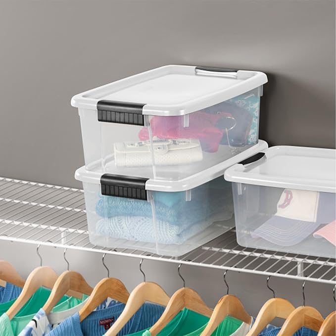 Sterilite 6-Pack Ultra Latching Box, Storage Bins with Lids, Clear Plastic, 18 Qt – Large Heavy-Duty Organizing Bin Containers for Home, Closet, Kitchen, Pantry, Bathroom, and Office - Image 5
