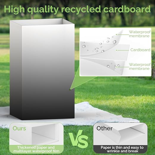 4 Pack Extra Large Disposable Trash Cans, Reusable Portable Garbage Can, 13 Gallon (21.6" H x 13.5" W x 10" D), Extra Thick Recycled Cardboard Portable Garbage Can and Recycling Bins,Black Gradient - Image 4