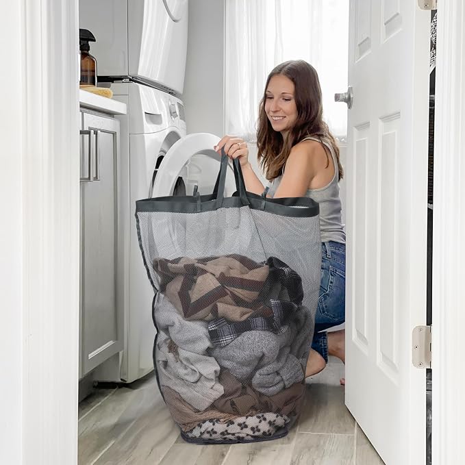 Goodpick Laundry Basket with Wheels, Large Rolling Laundry Hamper Slim Clothes Hampers with Removable Wash Bag Collapsible Dirty Clothes Basket with Lid, 100L, Gray - Image 2