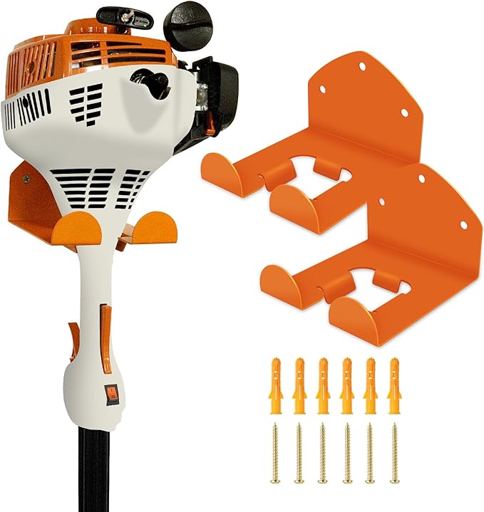 FLEXI RODS Garage Organization Weed Eater Holder Shed Organizer, Trimmer Rack Garden Power Tool Hanger for Grass Lawn Mower, 2 Pack by FlexiRods