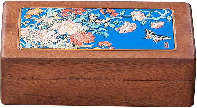 Travel Jewelry Case Small Wood Jewelry Organizer Jewelry Box for Women (Nut-Brown Print F) by KAOTGOT