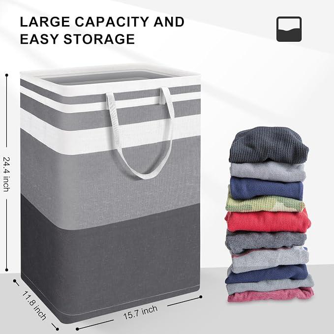 2-Pack Large Laundry Bag, Waterproof,Collapsible Tall Clothes Hamper with Extended Handles for Clothes Toys in the Dorm and Family,NO have Wire frame！ not stand up! - Image 3