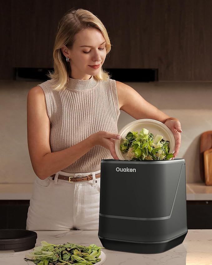 4L Electric Composter for Kitchen, Smart Countertop Compost Bin, Odorless | Low Noise | Auto-Cleaning | Turn Food Waste into Fertilizer, Indoor Food Waste Compost Machine, Black - Image 5