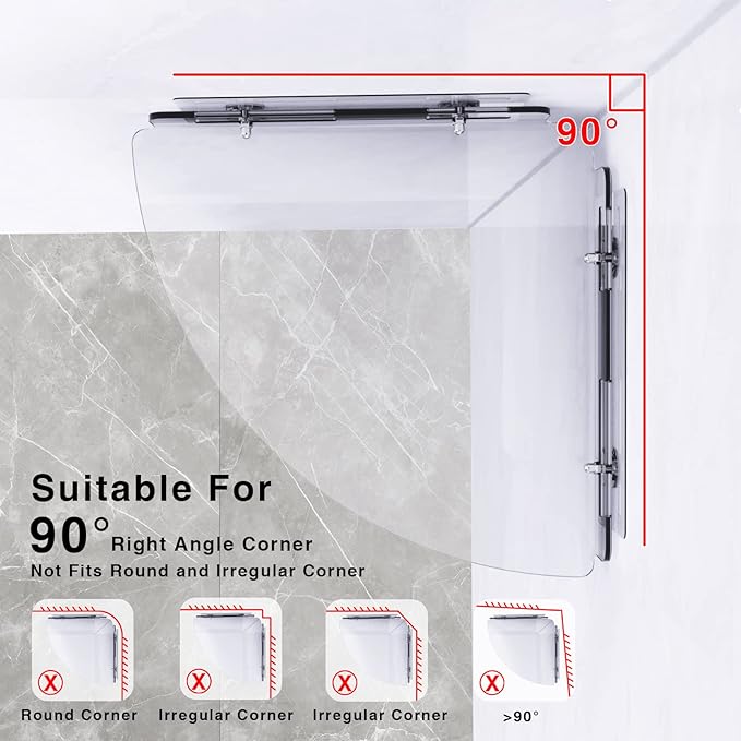 Bakzon Acrylic Corner Shelves, 2 Pack Adhesive Shower Caddy Organizer for Tile Walls, Wall Mounted Clear Bathroom Shelves for Inside Shower & Kitchen Storage - Image 6