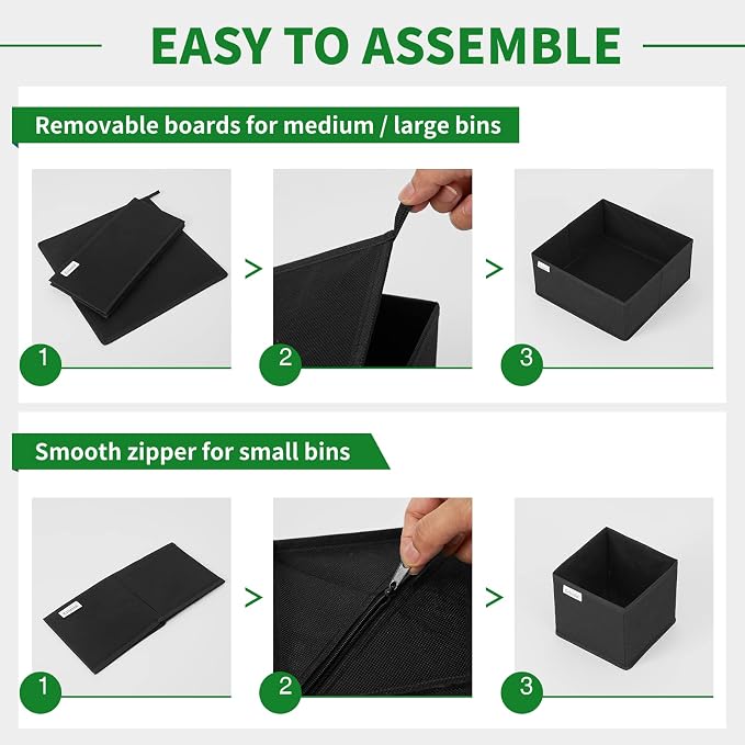 Criusia Drawer Organizer Clothes, 8 Pack Underwear Drawer Organizer, Foldable Cloth Storage Box Closet Organizers and Storage for Clothes, Socks, Scarves, Ties (Black) - Image 6