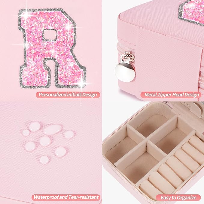 Uygafly Personalized Anniversary Wife's Birthday Gifts,Mothers Day Gifts for Women Wife,Wife Gifts from Husband,Cool Birthday Gifts for Wife,Jewelry Case Cute Jewelry Box for Women | Pink,R - Image 4