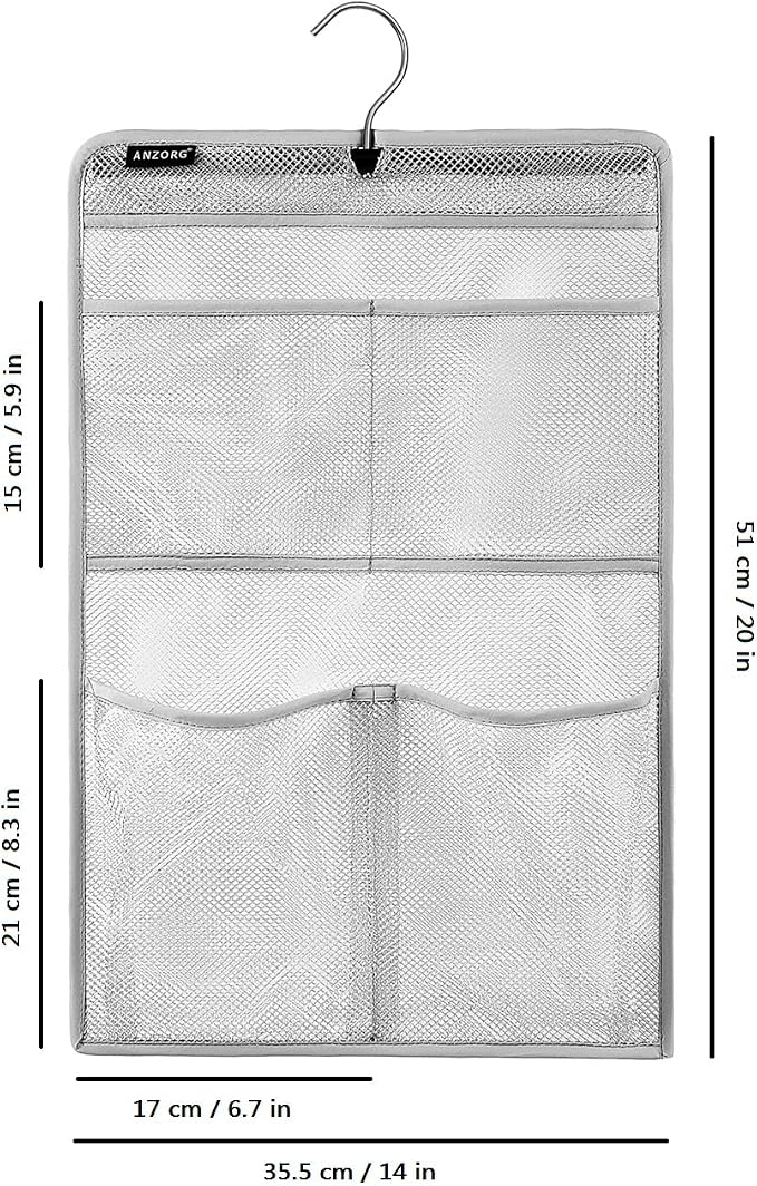 Mesh Shower Organizer Hanging Caddy Quick Dry Bathroom Storage for Toiletry Accessories with Rotating Hanger (4 Pockets) - Image 8