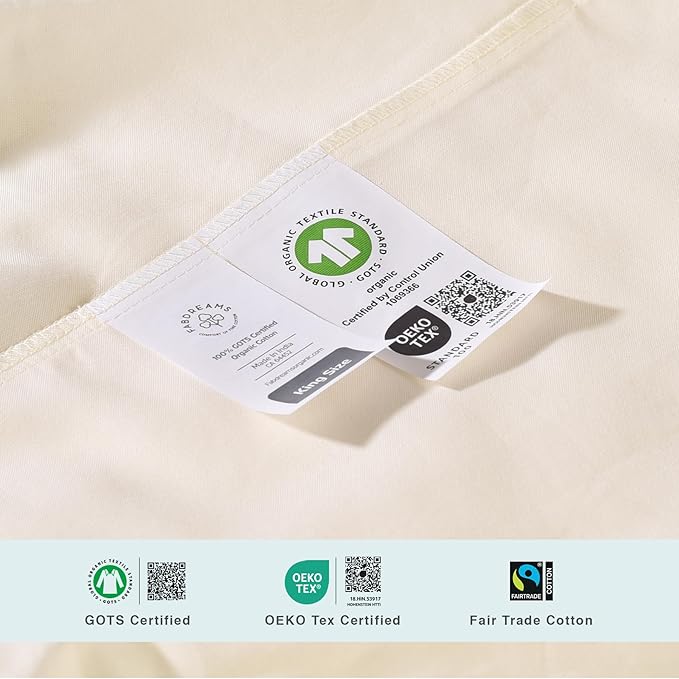 FABDREAMS Organic Quilted Mattress Protector Twin XL Size | Mattress Pad| Mattress Cover| Naturally Breathable | Noiseless| Fits up to 17" Deep Pockets| Temperature Regulating | Ivory