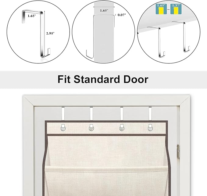 SLEEPING LAMB Shoe Rack for Door, Kids Door Shoe Organizer for Closet hanger, Narrow Hanging Sneaker Storage with Large Deep Pockets for Toddler, Girl, Baby Room Decor, Beige - Image 6