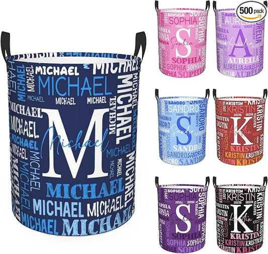 Custom Name Laundry Hamper, Personalized Laundry Basket with Name for Baby Boys Girls, Customized Collapsible Dirty Clothes Hamper Storage with Handles for Bedroom Bathroom Dorm Room Decor by Ownxhbc