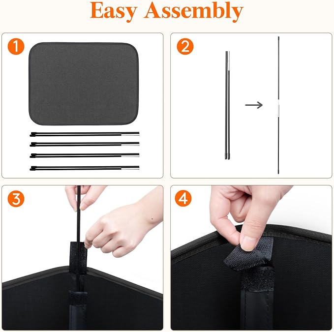 Lifewit 80L Large Tall Laundry Hamper, Collapsible Laundry Basket with Handles, Foldable Clothes Hampers for Laundry, Portable Dirty Clothes Hamper for Dorm College Bedroom Bathroom, Black - Image 4