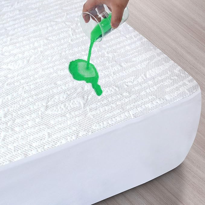 Twin Mattress Protector Waterproof, Ultra Soft Viscose 3D Air Fabric, Mattress Pad Cover Twin, Fitted Up to 14" Deep