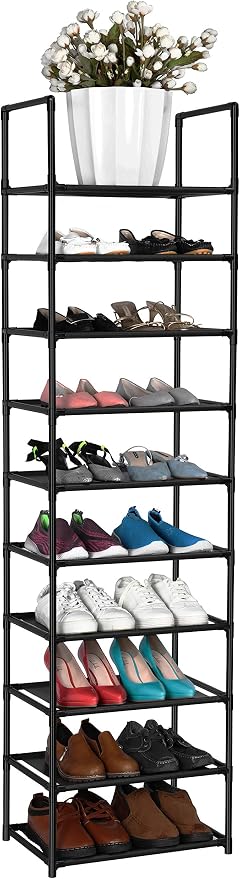 FIDUCIAL HOME 10 Tiers Shoe Rack 20-25 Pairs Sturdy Shoe Shelf by fiducialhome