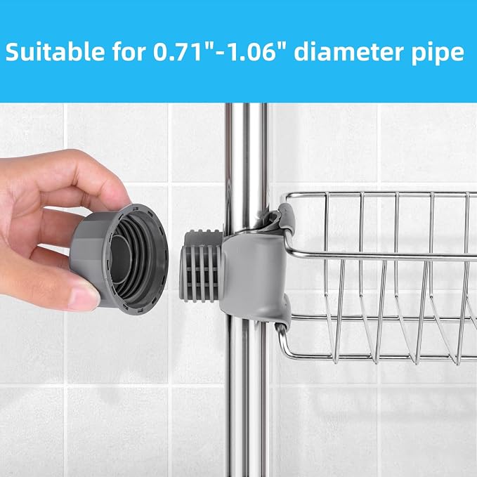 Clawfoot Tub Shower Caddy(Shower Rod Not Included),Clawfoot Tub Accessories,Tub Caddy,SUS304 Stainless Steel Shower Shelves,Clawfoot Tub Soap Caddy(Silver) - Image 2