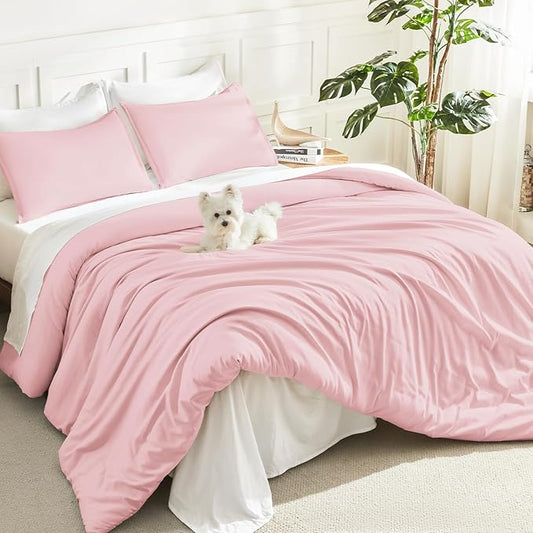 Litanika Twin XL Comforter Set Pink - 2 Pieces Extra Long Bed Set for College Dorm, All Season Bedding Set for Girls and Boys
