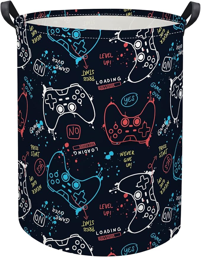 HIYAGON Game Laundry Basket Boys Kids Baby Laundry Hamper Dirty Clothes Organizer Toy Storage Bin Nursery Hamper for Bedroom Room Decor(Game) by HIYAGON