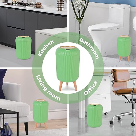 Pukomc Smart Sensor Wastebasket, Convenient and Hygienic Easy to Use, Technology Sensor Waterproof Wastebasket Plastic Trash can for Kitchen, Bathroom, Bedroom, Living Room, Office and Outdoor Green - Image 6