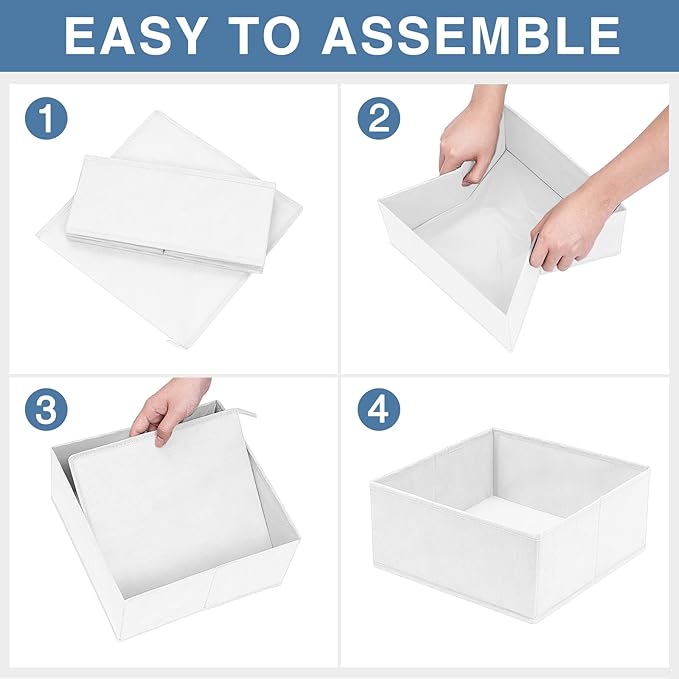 Criusia Drawer Organizer Clothes, 24 Pack Dresser Organizer Bins for Nursery Bedroom, Closet Organization and Storage Dividers for Clothing, Baby Clothes, Underwears, Socks (White) - Image 7