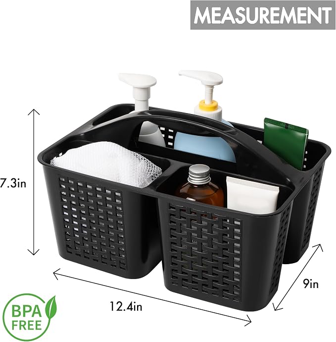Tiawudi Portable Shower Caddy, Caddy Organizer with Handle, Plastic Shower Basket Hold Soap, Shampoo, Hair Supplies and Beauty Products, Cleaning Supplies Organizer for Home, Dorm, Shelf and Cabinet - Image 2