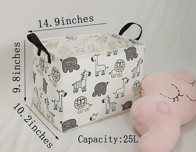 MAIZMZ Baby Gift Storage Basket Collapsible Nursery hamper Organizer Bin Waterproof Toy Box for Organizing Home/Dorm/Kitchen/Pet/Office/Closet/Shelf/Room decor - Image 2