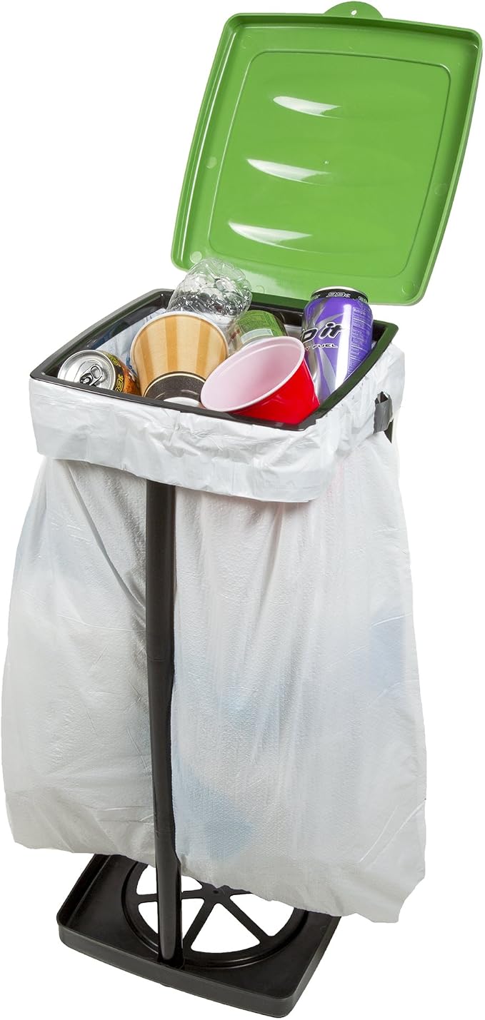Portable Trash Bag Holder – Collapsible 13-Gallon Garbage Bin for Indoor/Outdoor Use, Camping, Recycling, and Parties – Durable Plastic Trash Can by Wakeman Outdoors (Green) - Image 4
