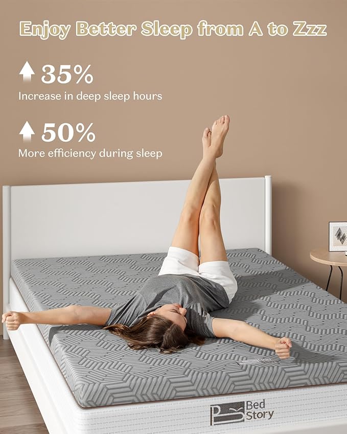 BedStory Firm Mattress Topper King Size - 4 Inch Memory Foam Mattress Topper for Back Pain Relief - High Density Foam Bed Toppers with Removable Cover, CertiPUR-US Certified