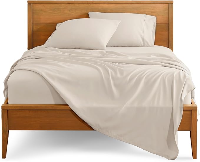 Bare Home Full Sheet Set - 1800 Ultra-Soft Microfiber Full Bed Sheets - Double Brushed - Deep Pockets - Easy Fit - 4 Piece Set - Bedding Sheets & Pillowcases (Full, Wheat)
