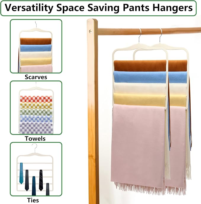 Magic Pants Velvet Hangers for Organization and Storage - Space Saving, 5 Pack Dorm Room Essentials for College Students Girls - Image 6