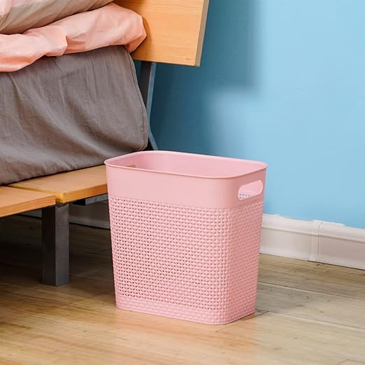 UUJOLY Plastic Small Trash Can Wastebasket, Garbage Container Basket for Bathrooms, Laundry Room, Kitchens, Offices, Kids Rooms, Dorms, (Pink, 2 Pack/3 gallons) - Image 2