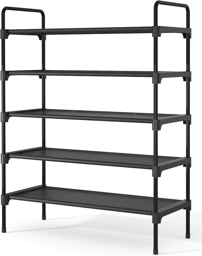 Kitsure Shoe Rack for Closet, Sturdy and Long-Lasting Shoe Shelf, Shoe Rack for Entryway, Personalized DIY Shoe Organizer, Shoe Rack Organizer for Space-Saving, 27.6" x 11.8" x 36.6", Black by Kitsure