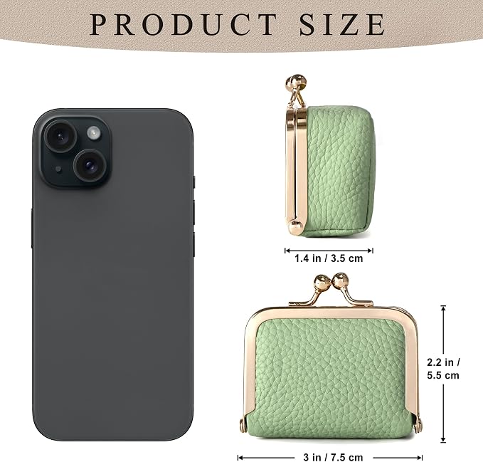 Zivyes Mini Jewelry Box Travel Small Coin Purse Organizer Case Genuine Leather Tiny Size (B-green) - Image 5