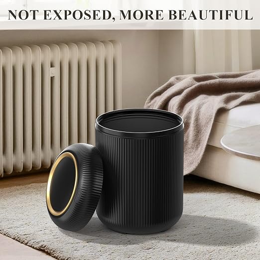 Motion Sensor Bathroom Trash Can with Lid, 3 Gallon / 11L Automatic Bathroom Garbage Can, Smart Black Garbage Can, Touchless Trash Bin, Small Waste Basket for Bedroom, Kitchen, Apartment,Office - Image 7