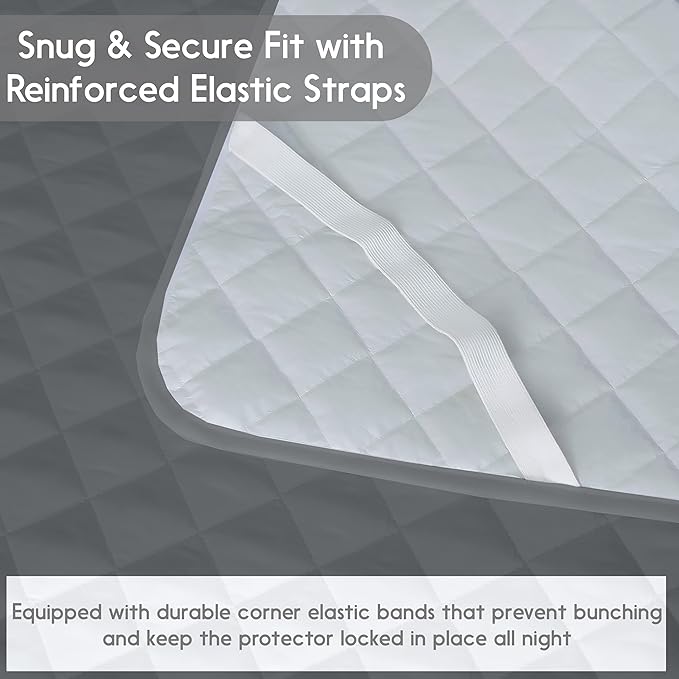 California King Mattress Protector – Waterproof Mattress Pad for Incontinence – Soft, Breathable, Washable Cover with Strong Elastic Corner Straps – Fits Up to 16" Deep