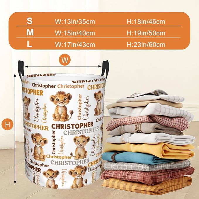 Custom Name Laundry Hamper, Personalized Laundry Basket with Name for Baby Boys Girls, Customized Collapsible Dirty Clothes Hamper Storage with Handles for Bedroom Bathroom Dorm Room Decor - Image 3