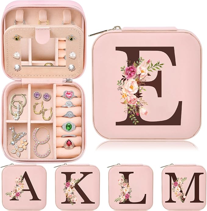 Inngeroo Mothers Day Mom Gifts from Daughter Son, Travel Jewelry Case Box Organizer Personalized Gifts for Mom Wife Women, Gift for Friend Sister Grandma Aunt, pink by Inngeroo