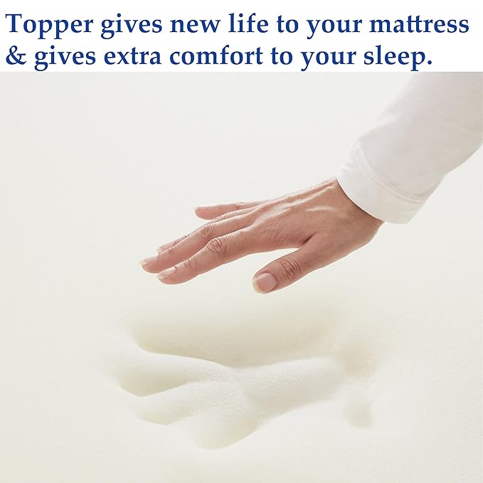 Treaton, 2-Inch High Density Medium Firm Foam Mattress Topper, CertiPUR-US Certified for Superior Comfort and Support, Twin, Green