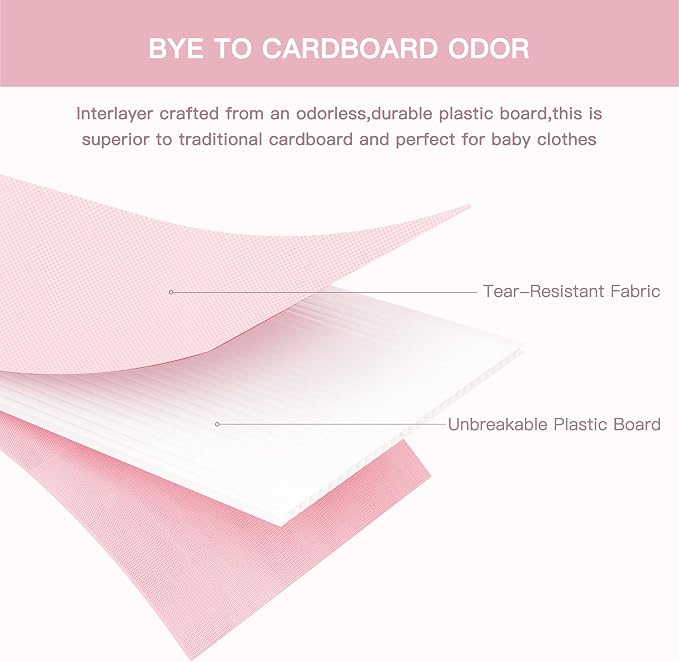 Criusia Drawer Organizer Clothes, 10 Pack Dresser Organizer for Baby Clothes, Underwear, Sock- Foldable Closet Organization and Storage Dividers Bins for Nursery, Bedroom (Pink) - Image 8
