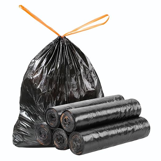 funest Trash Bags, 4 Gallon Small Drawstring Garbage Bags 75 Counts, Thick Plastic Wastebasket Liners for Bathroom Toilet Office Bedroom by funest